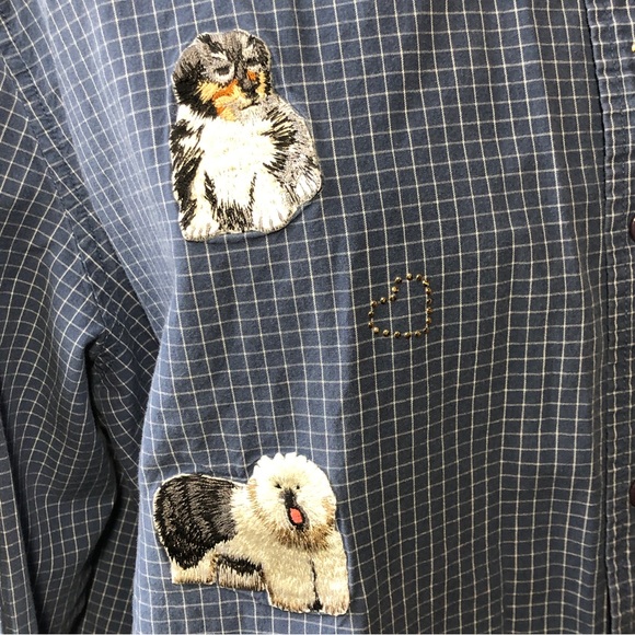 Bobbie Brooks Button Down Dog Lover’s Cotton Shirt - Picture 6 of 6